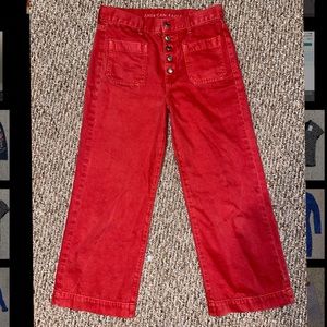 Orange jeans worn once size 6 American eagle
